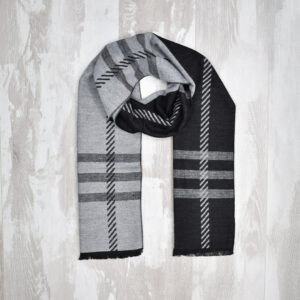 Κασκόλ pattern γκρι-μαύρο (82201006)