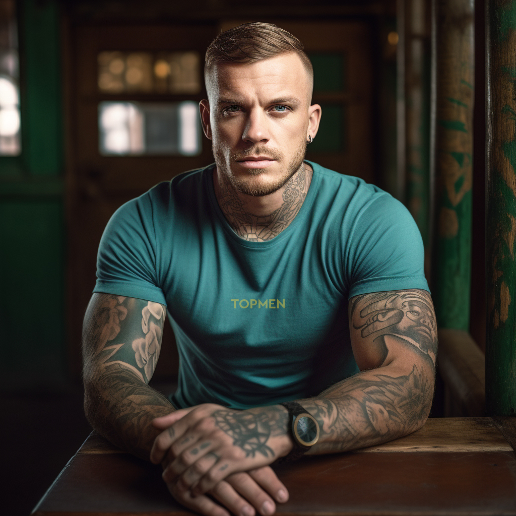 topmen Ανδρικό T-shirt Topmen Dark Mint με τύπωμα (12310010) - Image 1