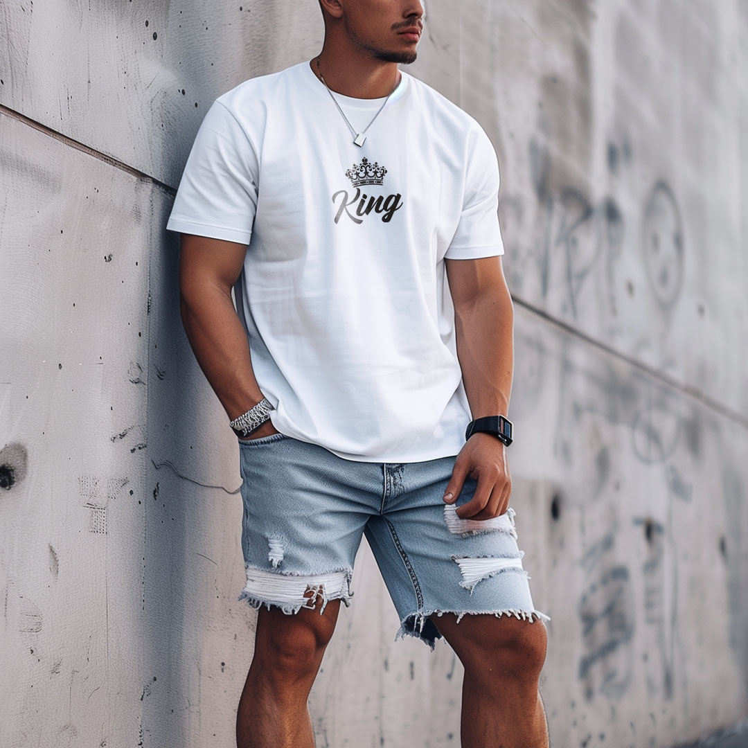 Untitled-1Artboard 4 Ανδρικό T-shirt Topmen Λευκό Με Τύπωμα King (12310065) - Image 1