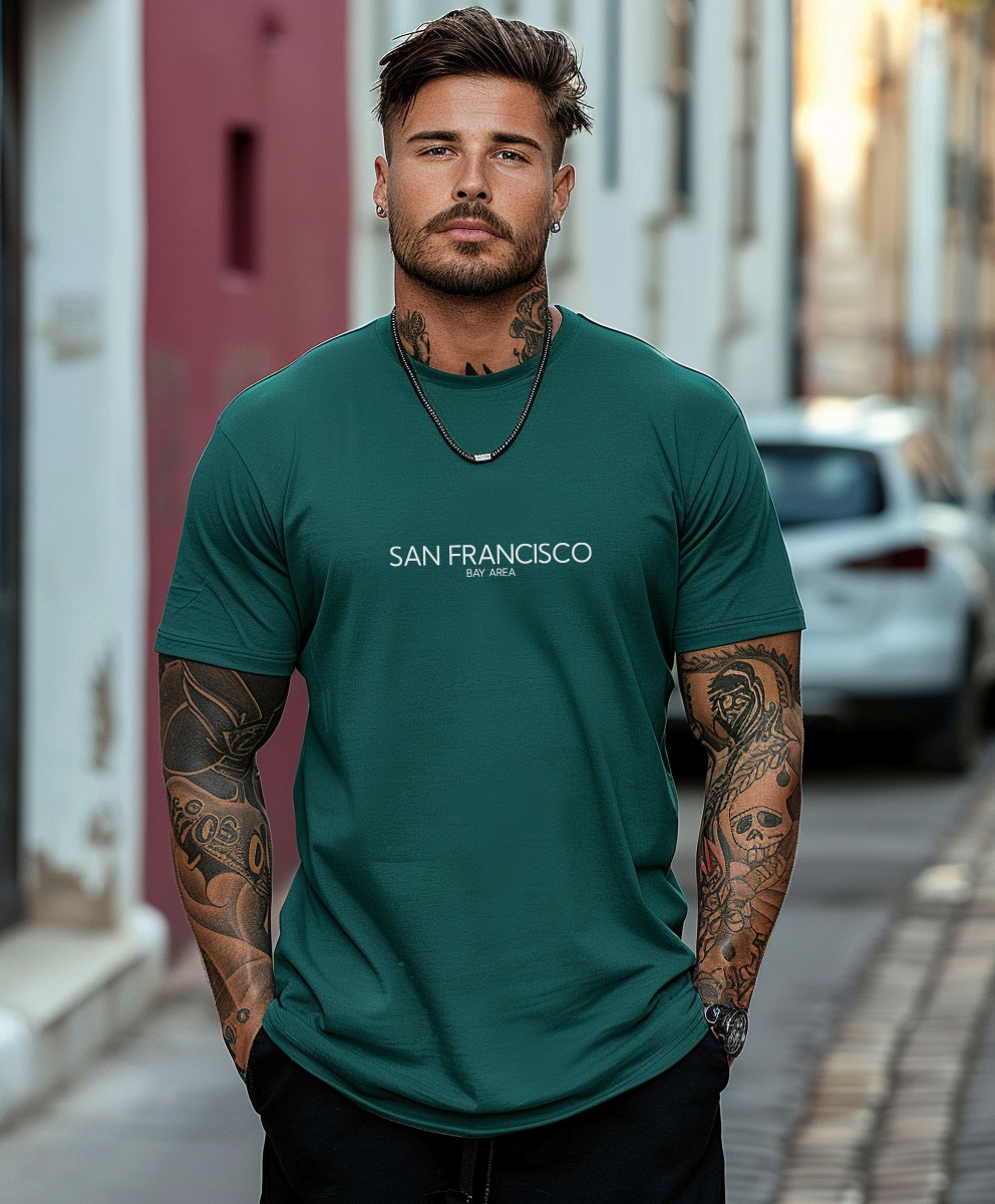 2 Ανδρικό T-shirt Topmen midegreenμε τύπωμα (12410046) - Image 1