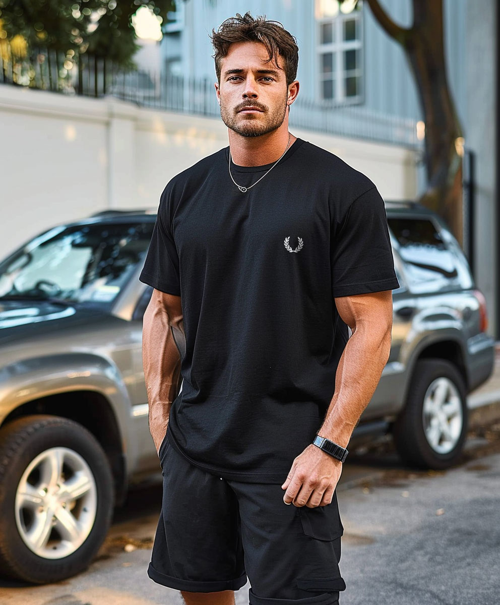 9 Ανδρικό T-shirt Topmen Μαύρο με τύπωμα (12410032) - Image 1