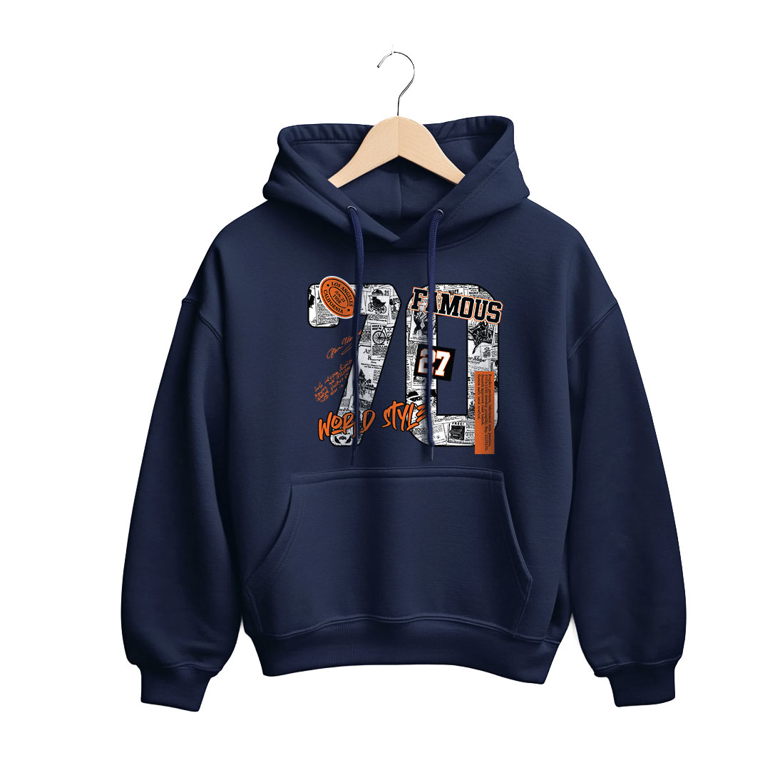 27 Φούτερ Navy με τύπωμα World Style (51240103) - Image 1
