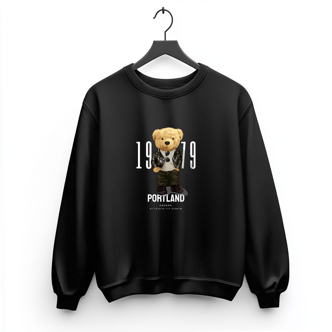 4 Φούτερ Μαύρο με τύπωμα Teddy Cool (51240064) - Image 1