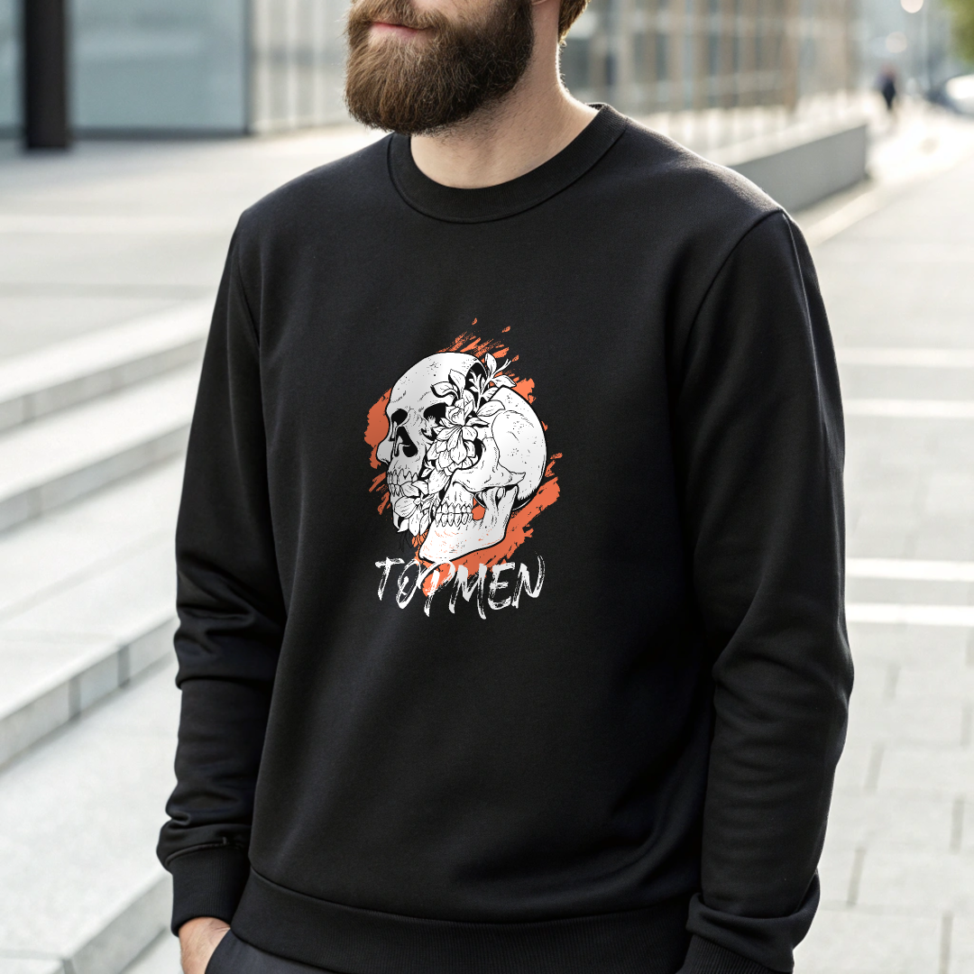 51250004.nekrokefali.topmen.front Φούτερ Μαύρο με τύπωμα Skull Topmen (51250004) - Image 1