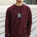 Φούτερ Μπορντό με τύπωμα Skyll with Hat (51250009)