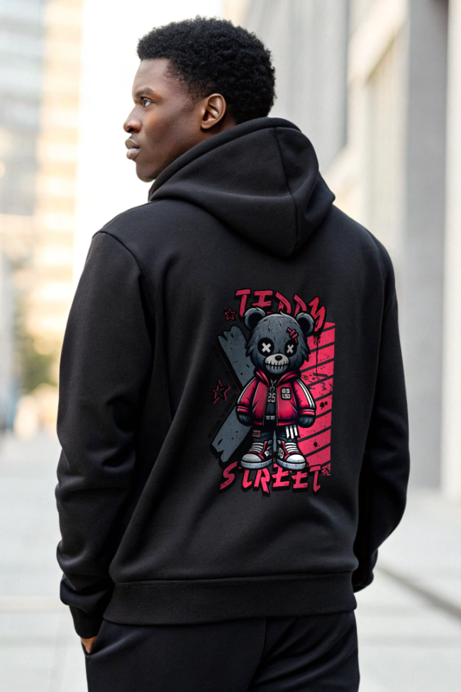 Φούτερ Μαύρο με τύπωμα Teddy Street (51250025)