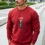 Φούτερ Κόκκινο με τύπωμα Live To Ride (51250028)