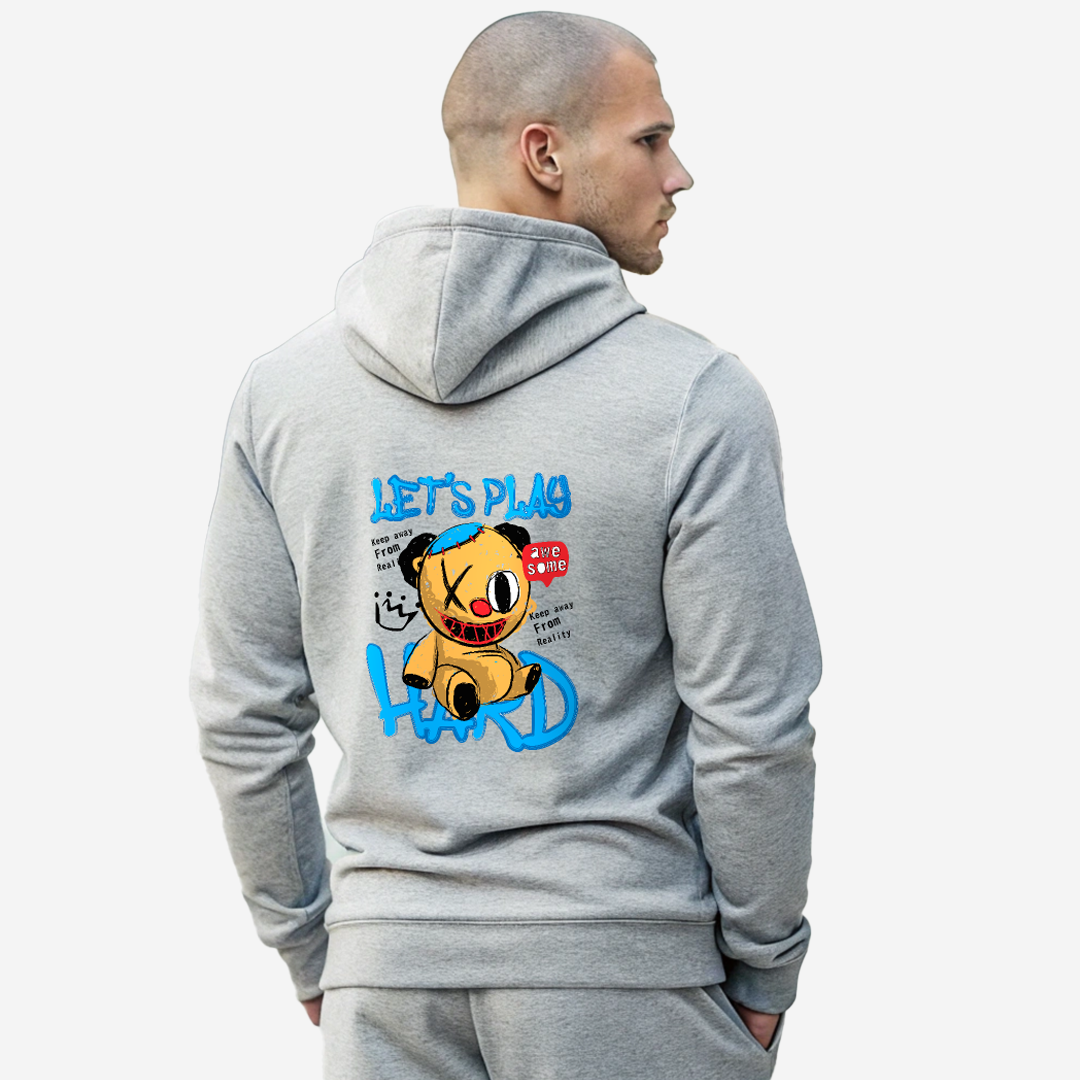 512513.back Φούτερ Γκρι με τύπωμα Let's Play Hard (51250013) - Image 1